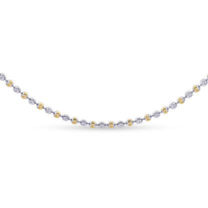 Parijata 18K White and Yellow Gold Beads Chain