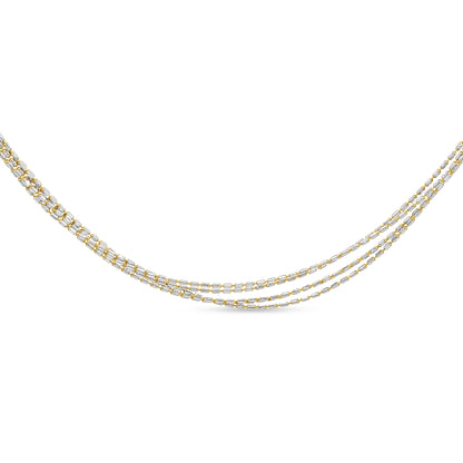 Kamya 18K White and Yellow Gold Bar Multi-Strand Chain