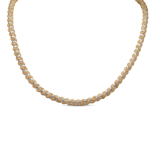Chain In 18K White And Yellow Gold With CZ