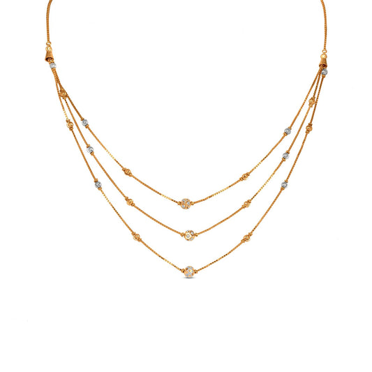 Layered Chain In 22K Gold With Rhodium