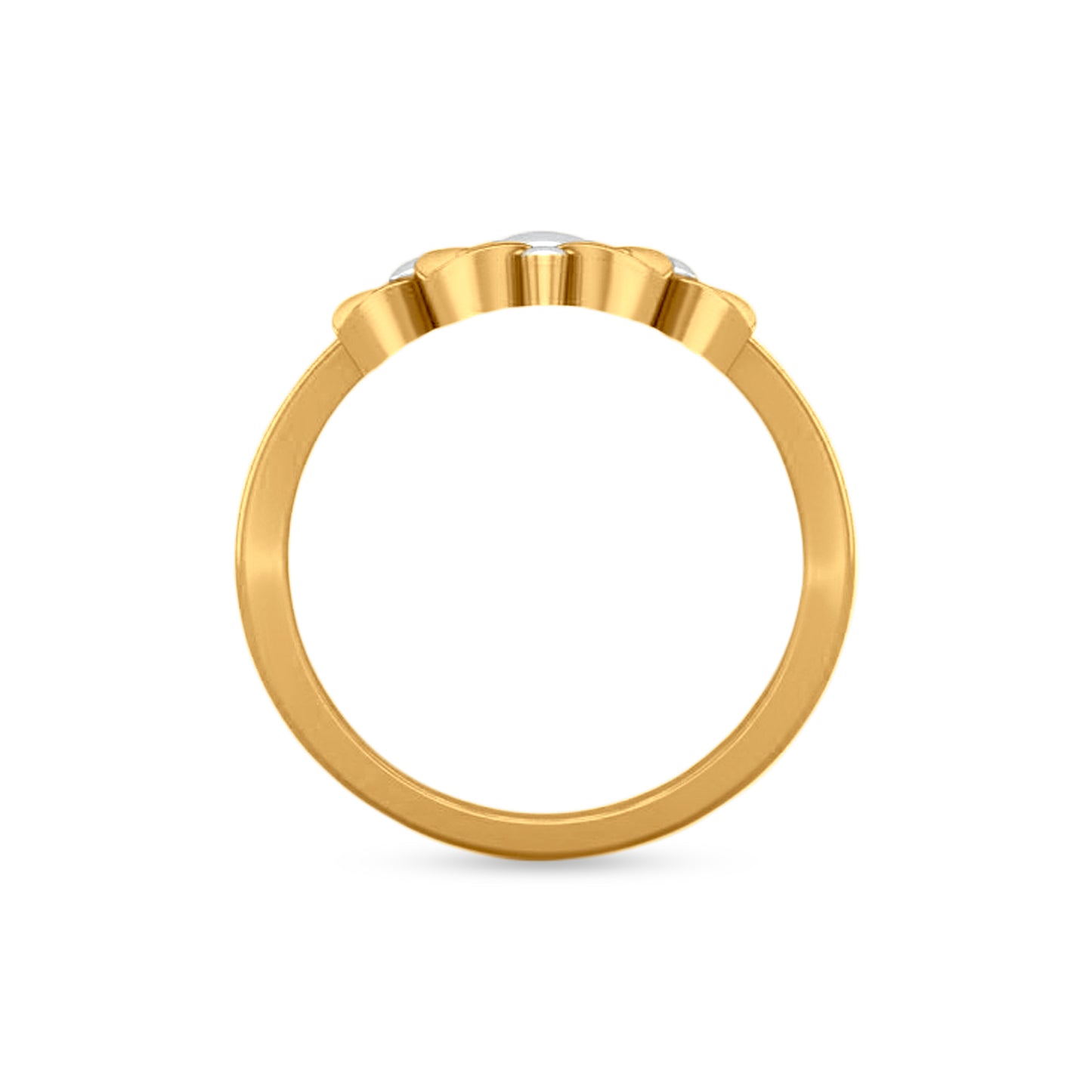 Ehsaas: 22K Yellow Gold Designer 3D Flower Ring