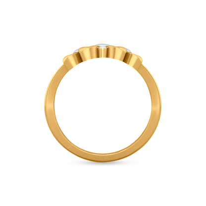 Ehsaas: 22K Yellow Gold Designer 3D Flower Ring