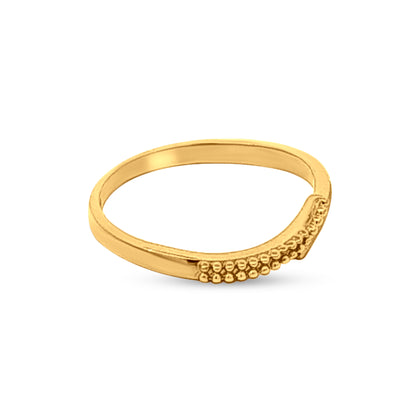 Jaya 22k Yellow Gold Bead Womens Ring