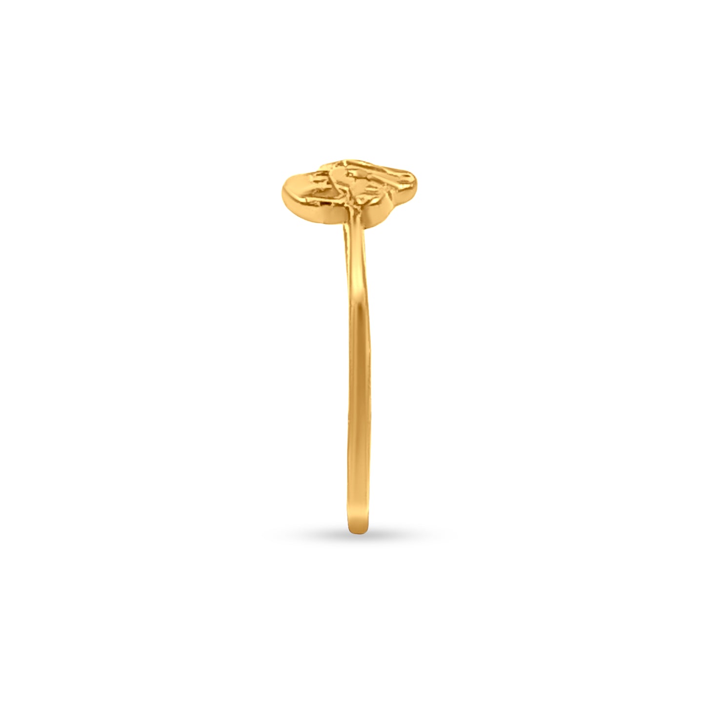 Rose Bloom 22k Yellow Gold Double Heart Midi Ring