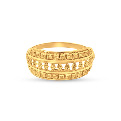 Kavya 22k Yellow Gold Traditional Filigree Ring