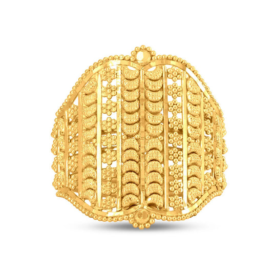Center Design Ring In 22K Gold
