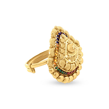 Ratna Vistara: 22k Yellow Gold Adjustable Shank Ring