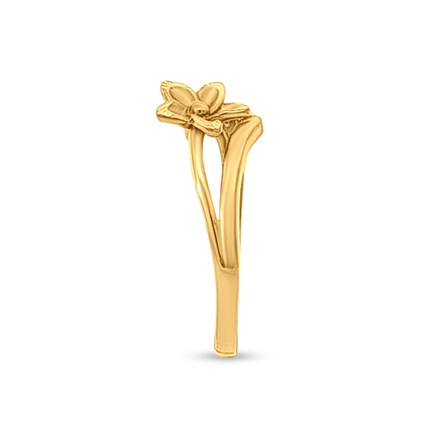 Hanika 22k Yellow Gold Split Shank Floral Ring