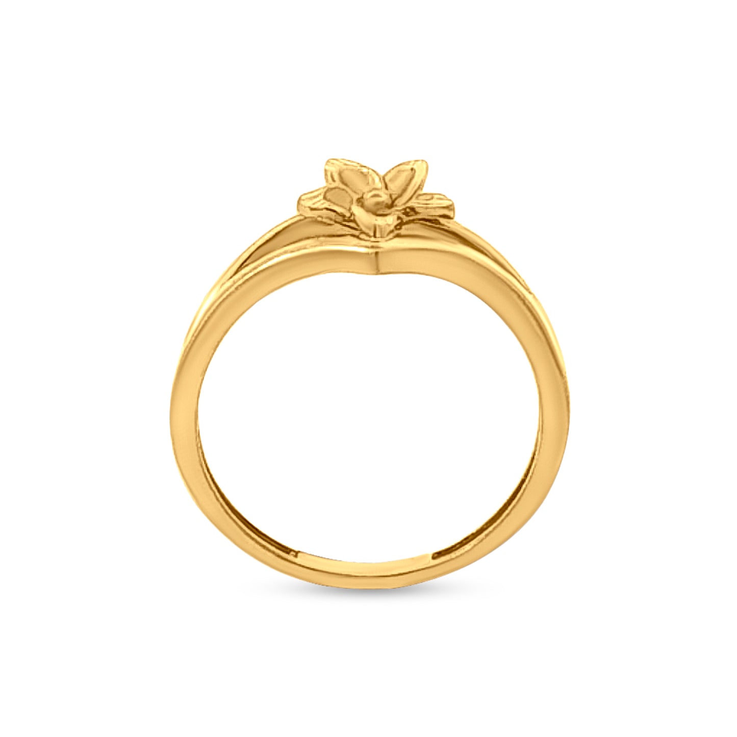 Hanika 22k Yellow Gold Split Shank Floral Ring