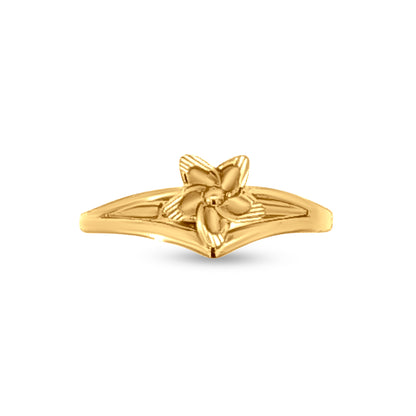 Hanika 22k Yellow Gold Split Shank Floral Ring