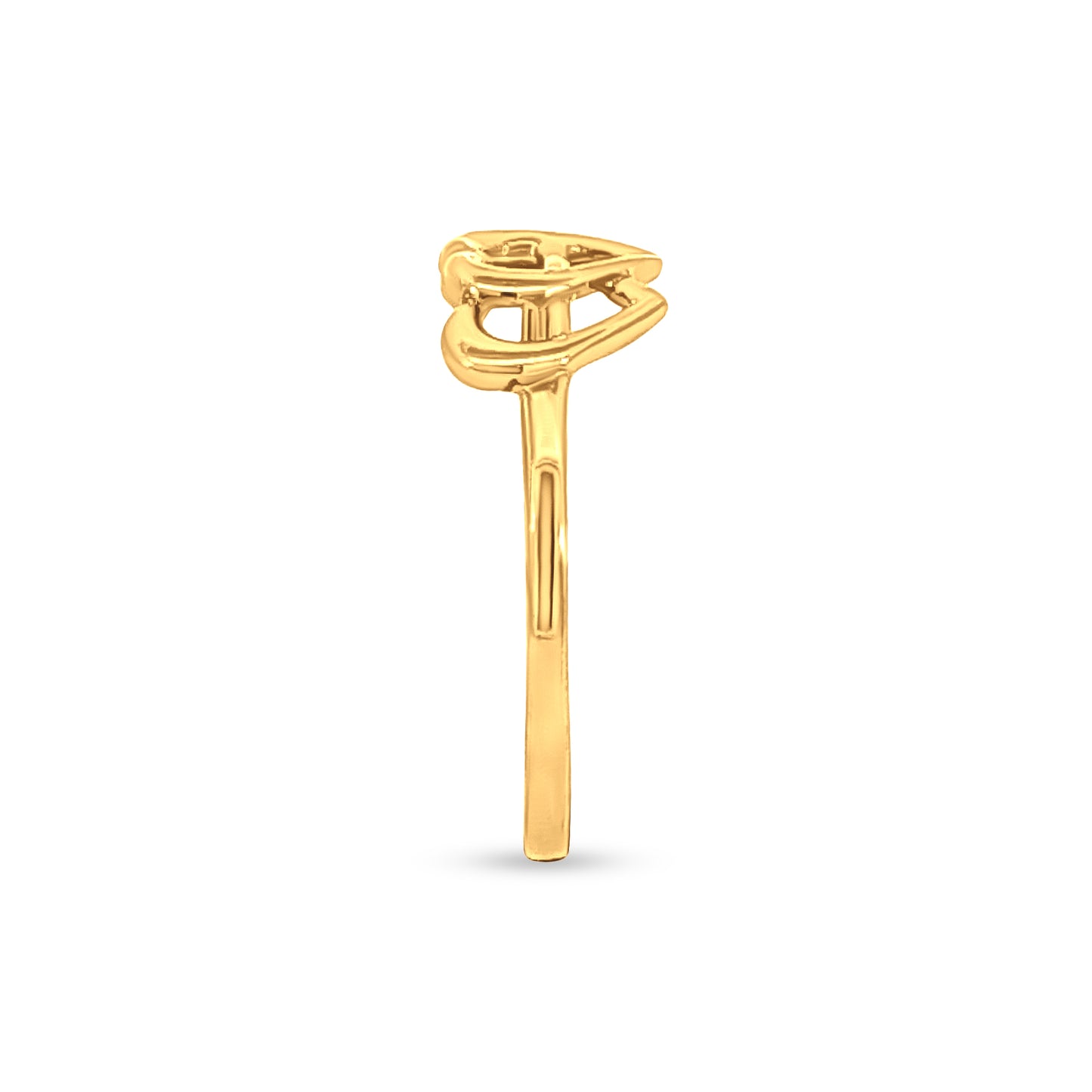 Golden Petal 22K Yellow Gold Dual Heart Ring