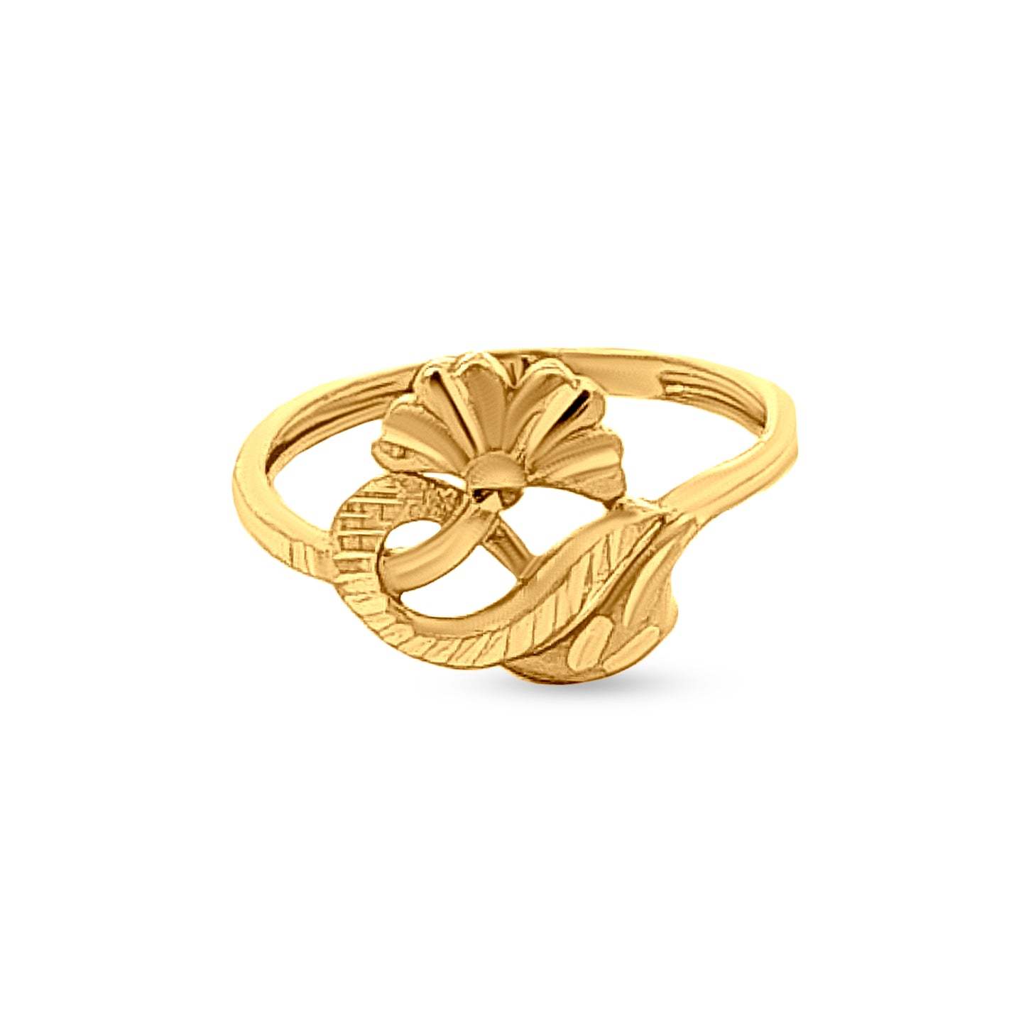 Liliana 22k Yellow Gold Floral Petal Ring