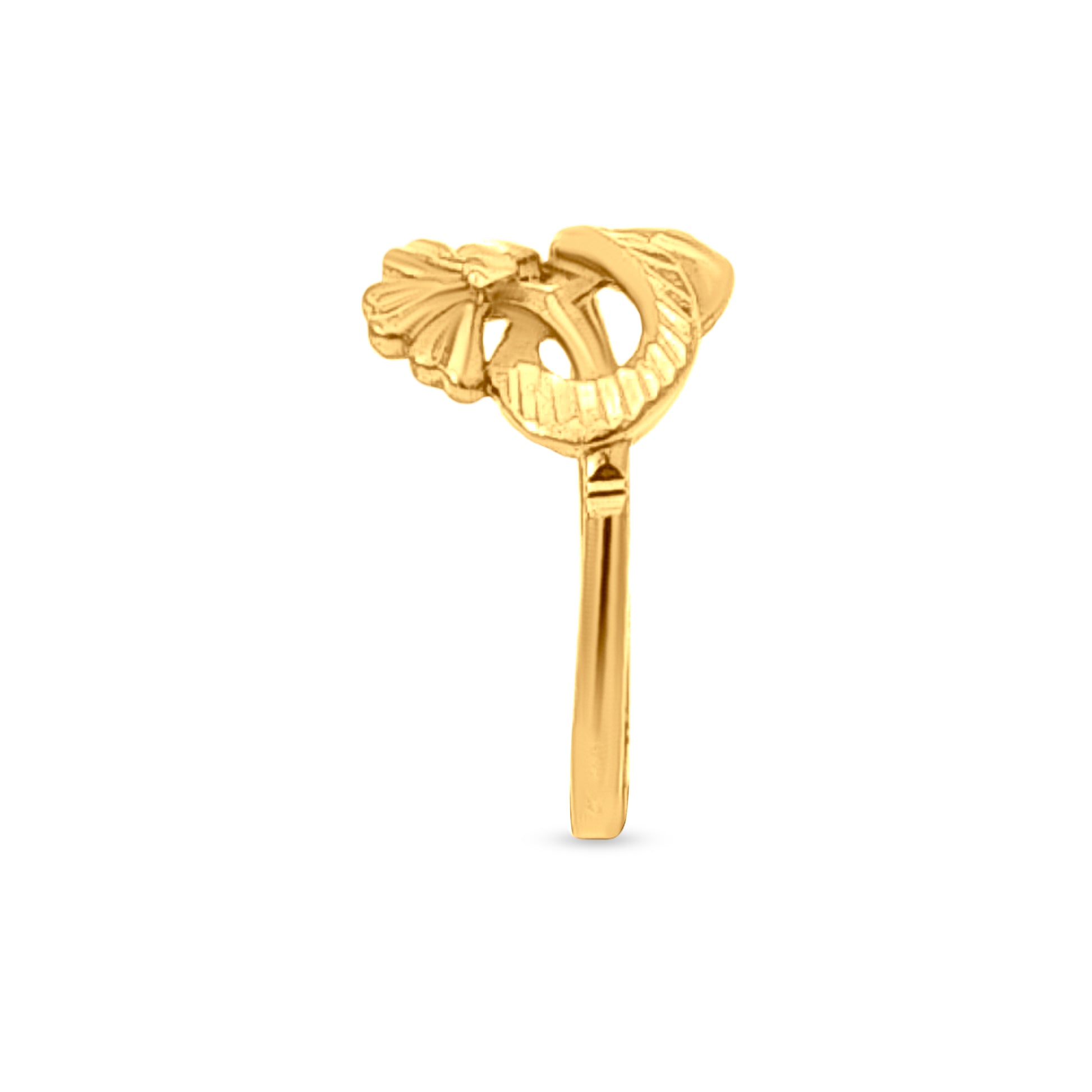 22k Gold Floral Petal Ring