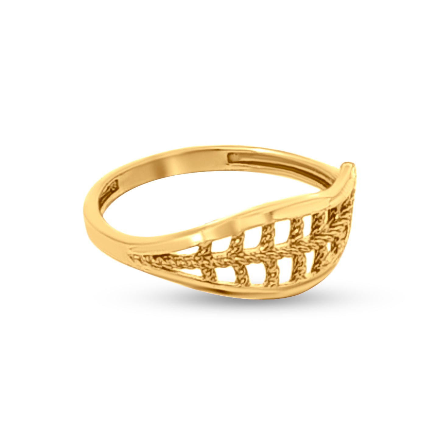 Dahlia 22k Yellow Gold Split Shank Designer Ring