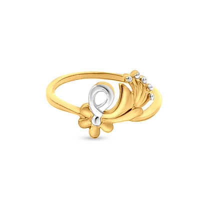 Jasmine 22k Yellow Gold Floral Designer Fashion Ring