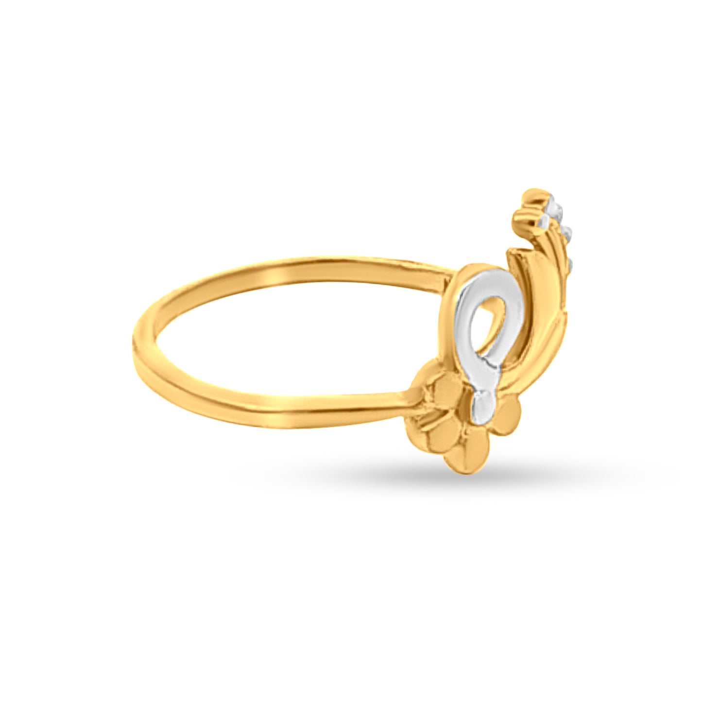 Jasmine 22k Yellow Gold Floral Designer Fashion Ring