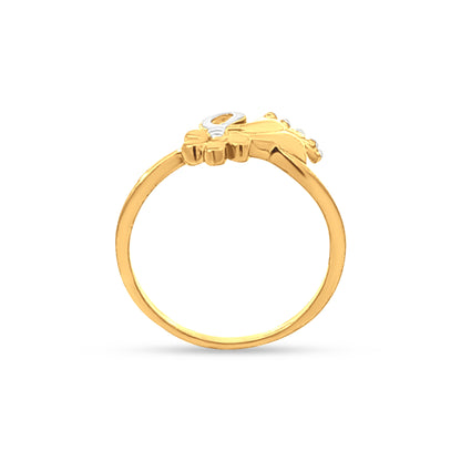 Jasmine 22k Yellow Gold Floral Designer Fashion Ring