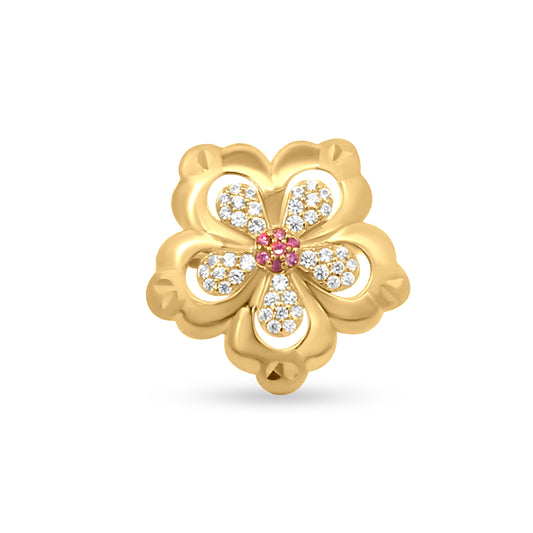 22K Yellow Gold Fancy Cubic Zirconia Daisy Ring