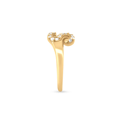 22K Yellow Gold Initial Ring