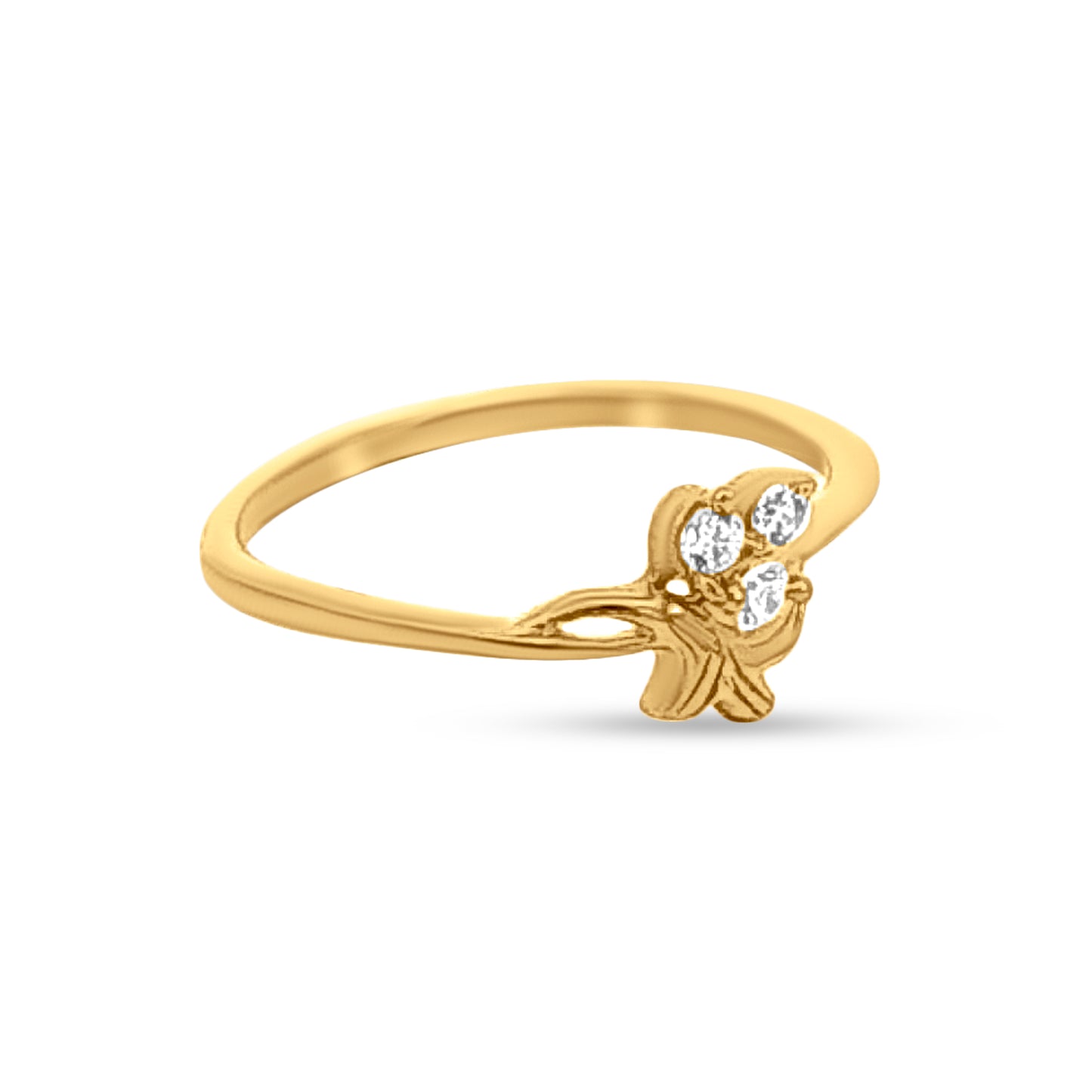 Vidhya 22k Yellow Gold Minimalistic Ladies Ring