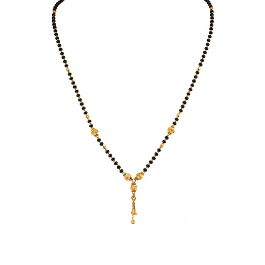 22k Yellow Gold Modern Mangalsutra: Contemporary Elegance with Traditional Touch.