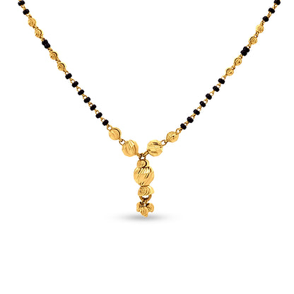 Kusum 22K Gold Minimalistic Black Beads Onyx Chain Mangalsutra