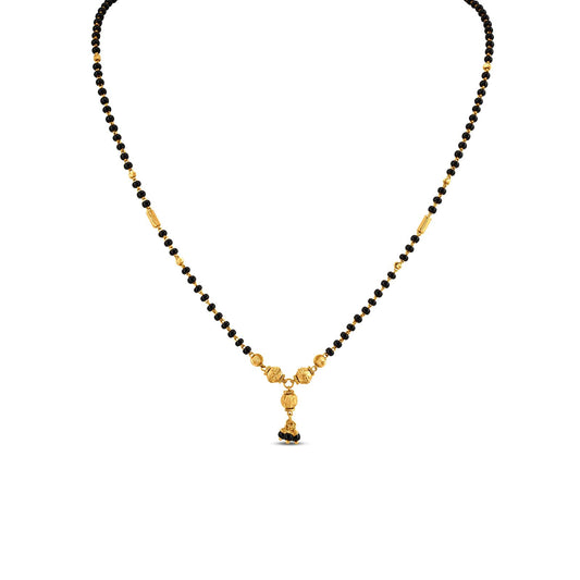 22k Yellow Gold Minimalistic Mangalsutra: Understated Elegance with Moti Accents