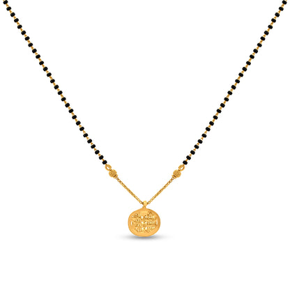Veda 22K Yellow Gold Hanging Coin Mangalsutra with Black Onyx