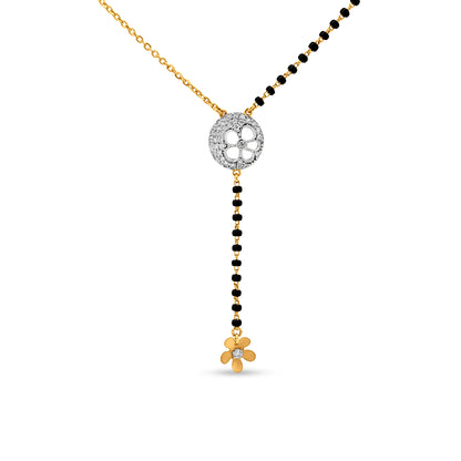 Chitvan 22K Gold Mangalsutra with Black Beads and Diamond Motif