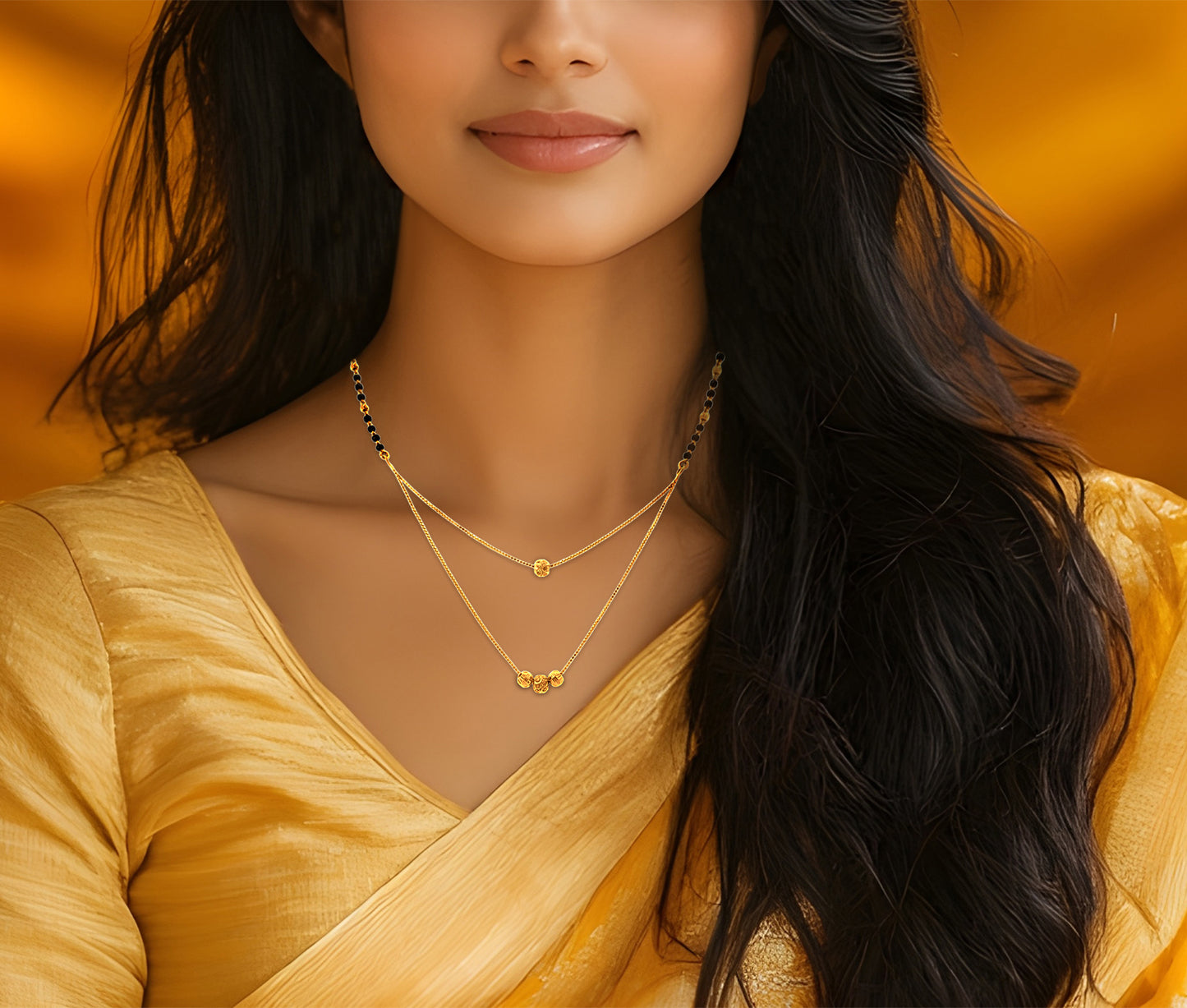 Kavya 22K Gold Layered Mangalsutra with Hanging Golden Balls