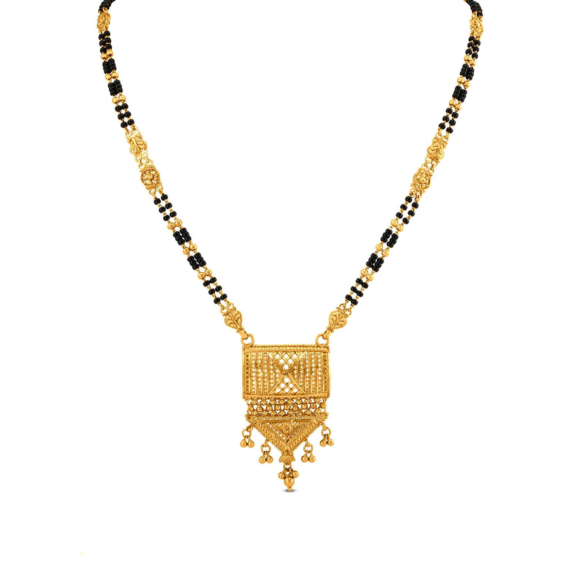 22k Yellow Gold Double-Strand Mangalsutra: Vintage Charm with Resonant Bells