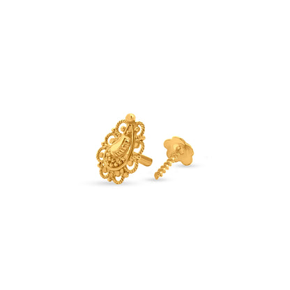 Swarna Phool: 22k Yellow Gold Floral Nose Pin