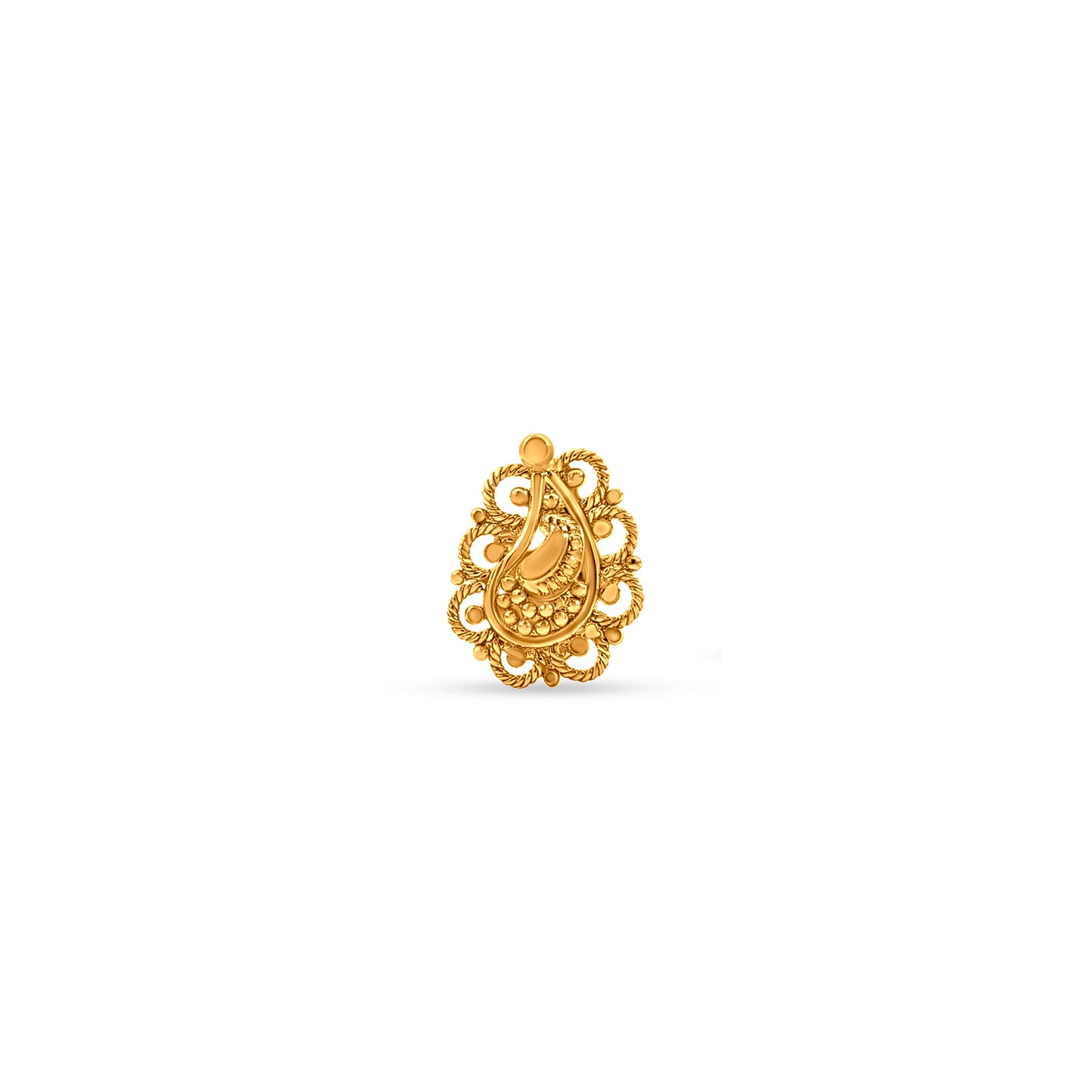 Swarna Phool: 22k Yellow Gold Floral Nose Pin