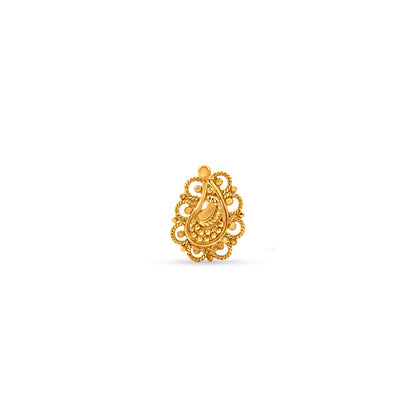 Swarna Phool: 22k Yellow Gold Floral Nose Pin