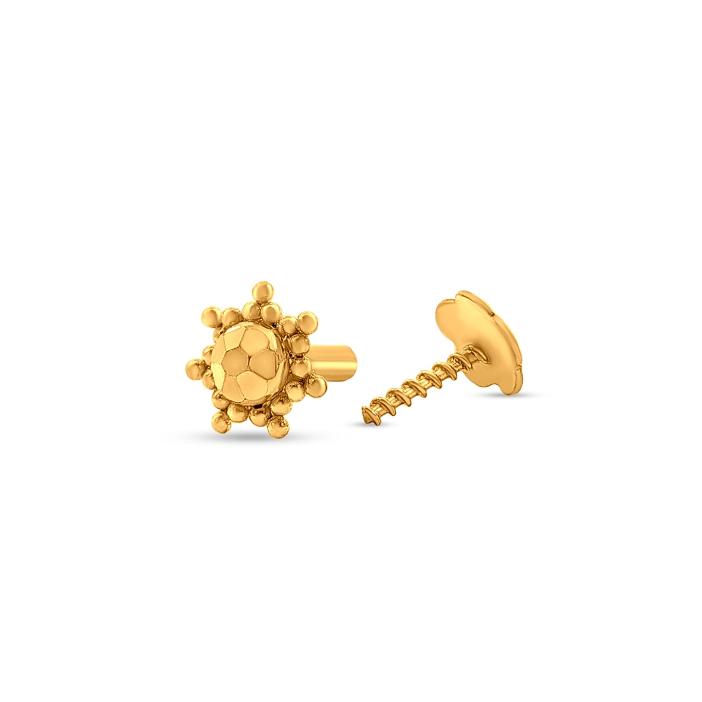 Kusumalaya: 22k Yellow Gold Floral Nose Pin