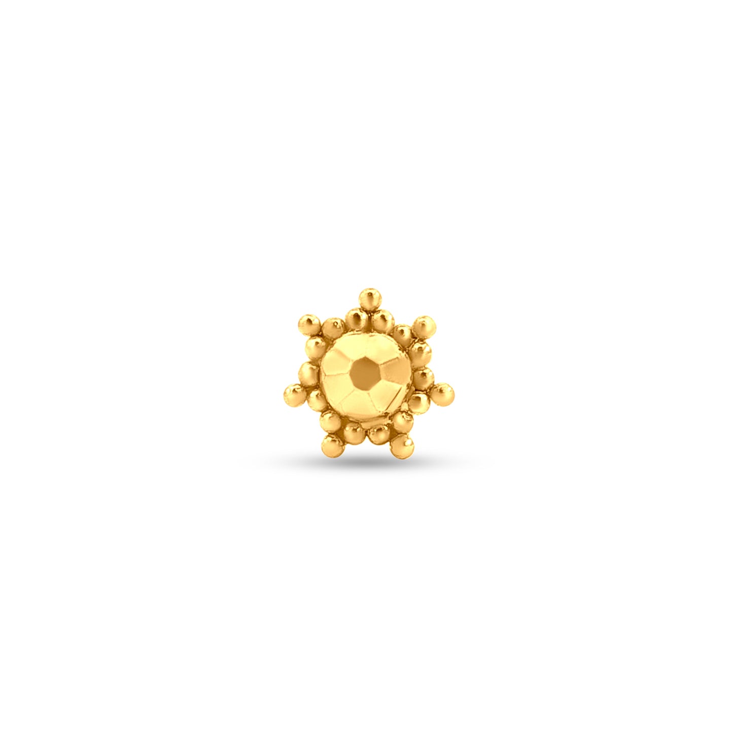 Kusumalaya: 22k Yellow Gold Floral Nose Pin