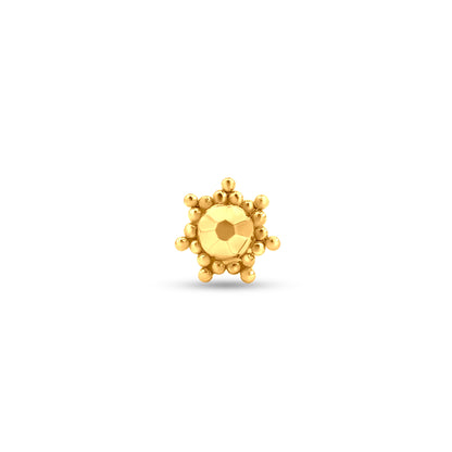 Kusumalaya: 22k Yellow Gold Floral Nose Pin