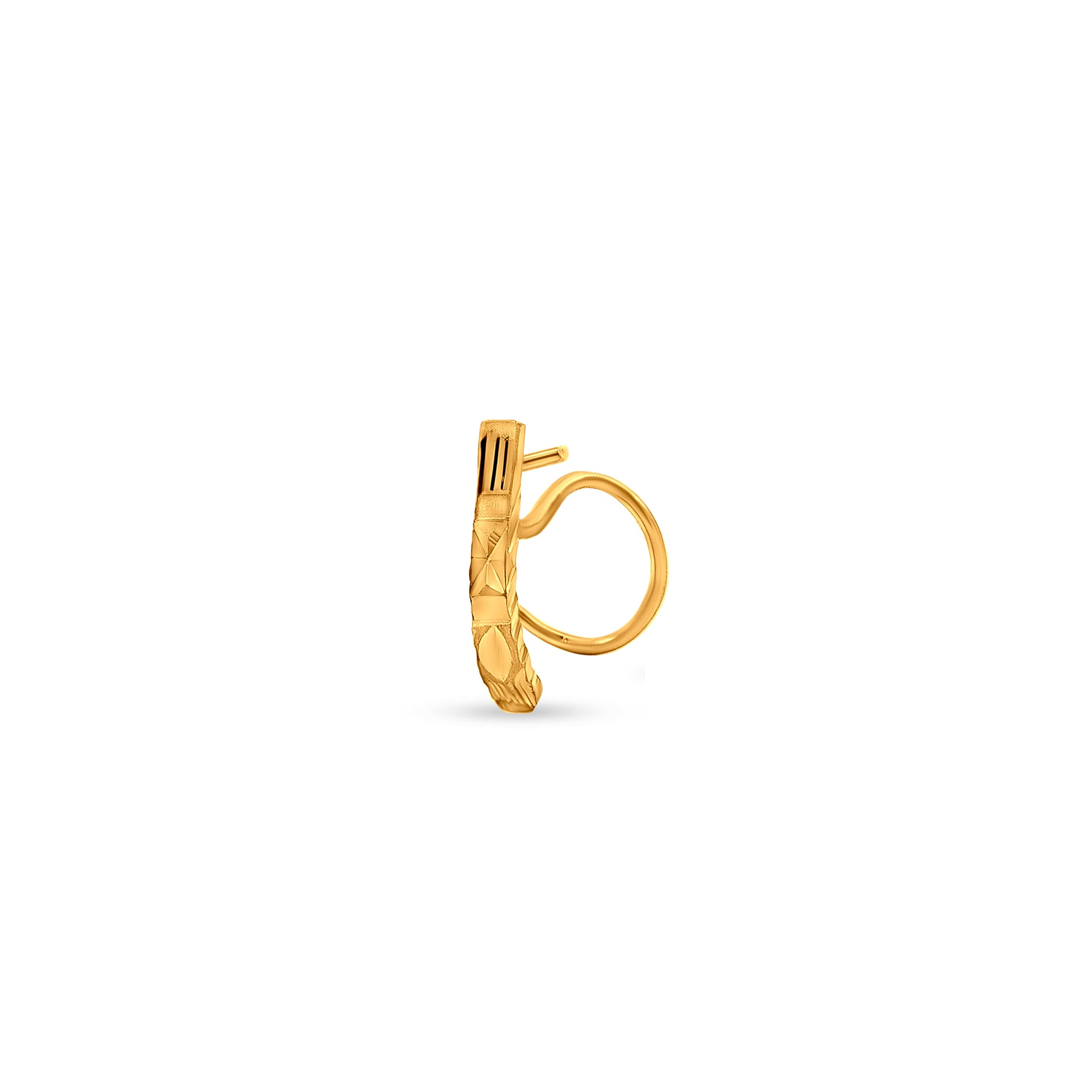 22k Gold Wired Single Line Nose Pin