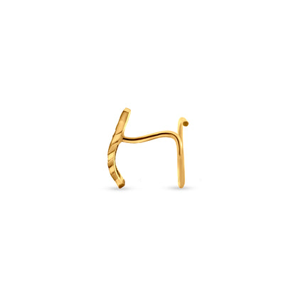 Swarnika : 22k Yellow Gold Wired Single Line Nose Pin