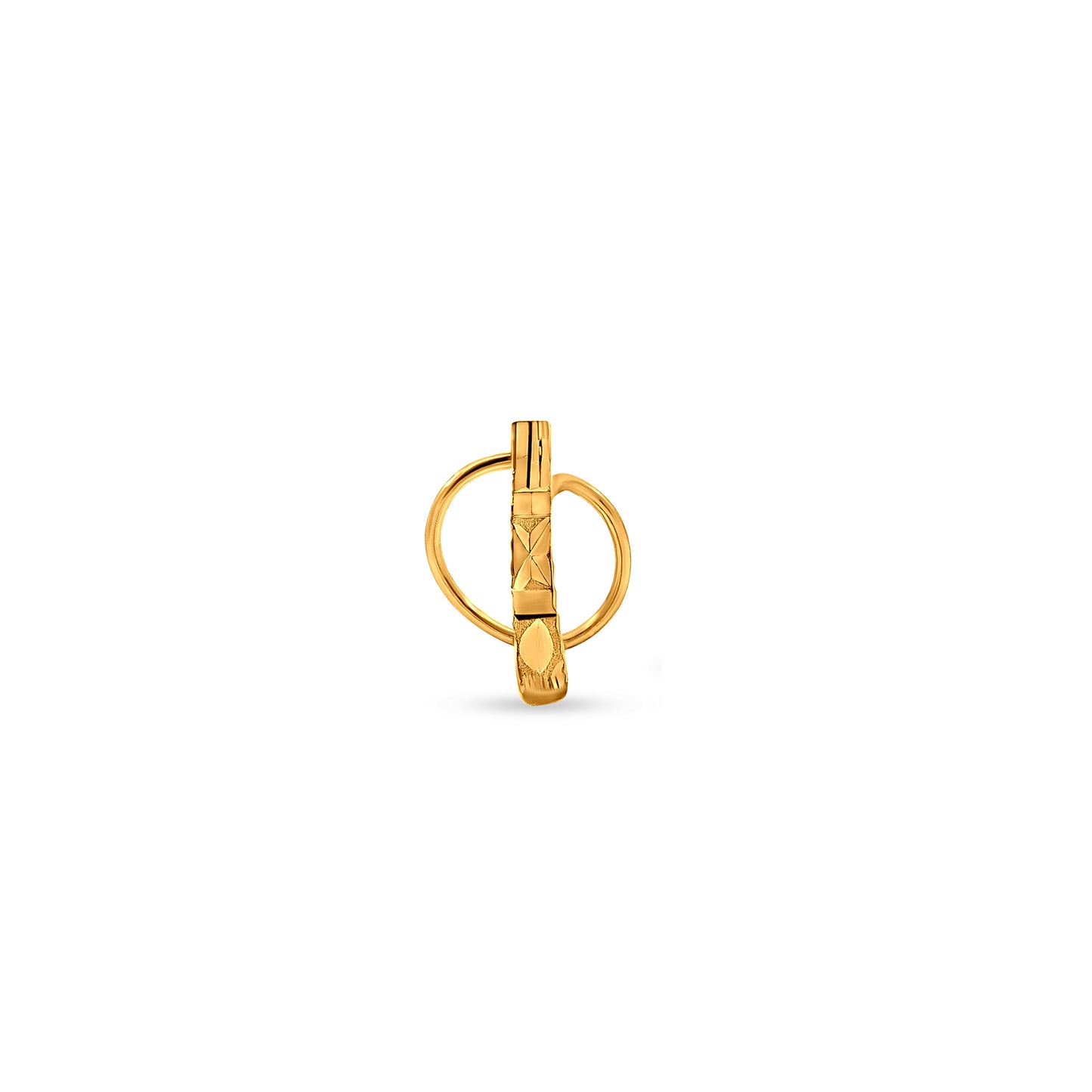 Swarnika : 22k Yellow Gold Wired Single Line Nose Pin