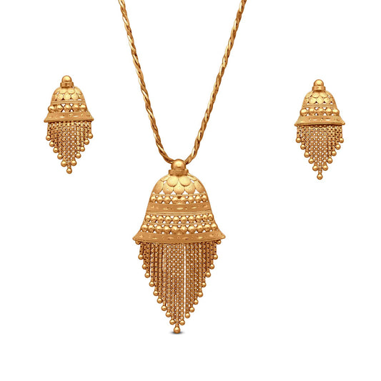 Bell Locket Set In 22K Yellow Gold