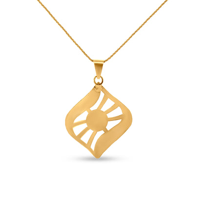 Alankriti: 22K Yellow Gold Designer Pendant and Earring Set