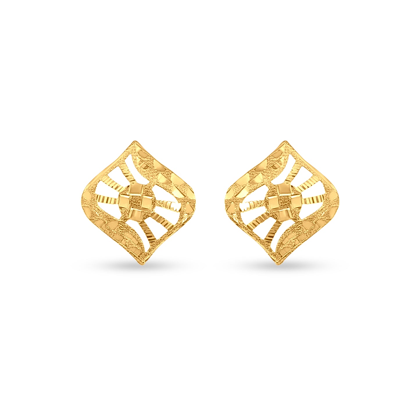 Alankriti: 22K Yellow Gold Designer Pendant and Earring Set