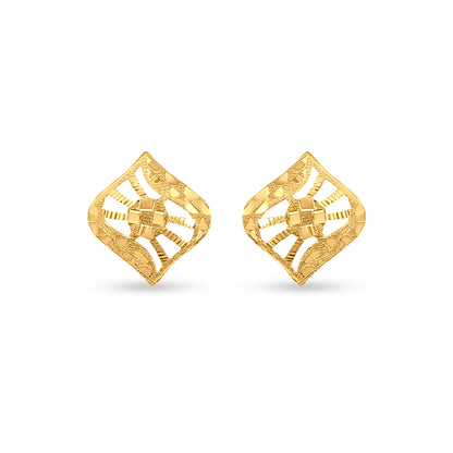 Alankriti: 22K Yellow Gold Designer Pendant and Earring Set