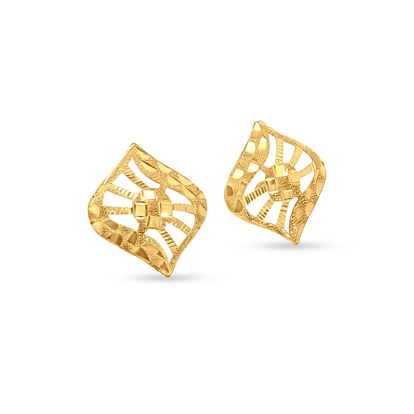 Alankriti: 22K Yellow Gold Designer Pendant and Earring Set