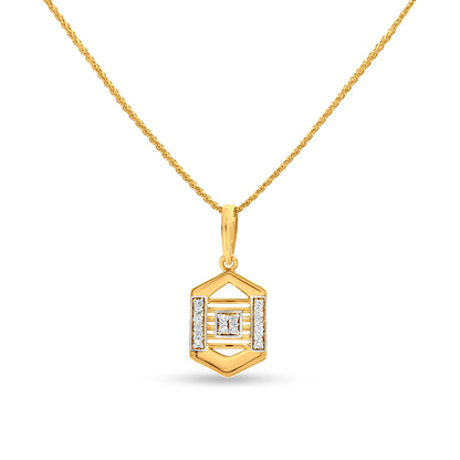 Vedahi: 22K Yellow Gold Trendy Pendant Necklace and Earring Set
