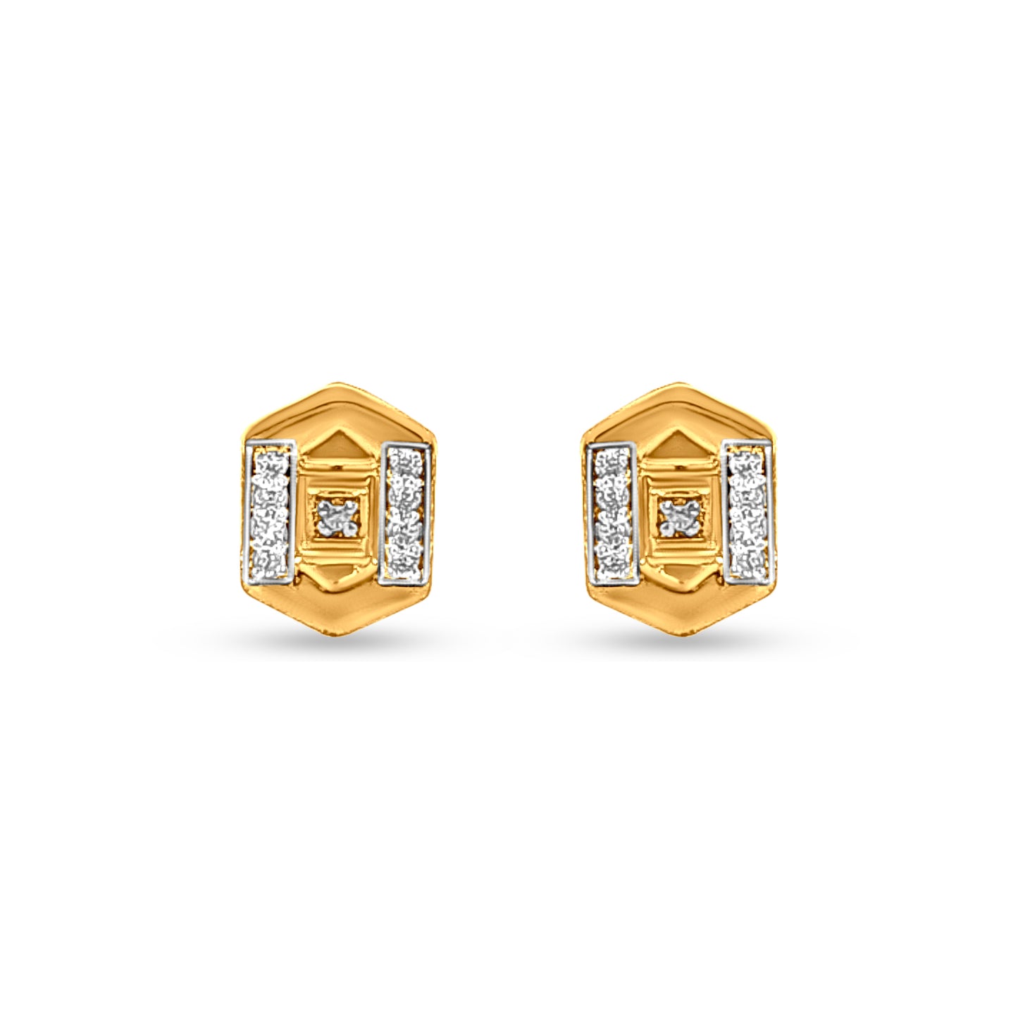 Vedahi: 22K Yellow Gold Trendy Pendant Necklace and Earring Set