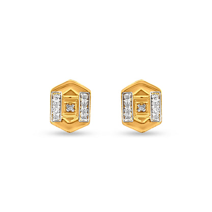 Vedahi: 22K Yellow Gold Trendy Pendant Necklace and Earring Set