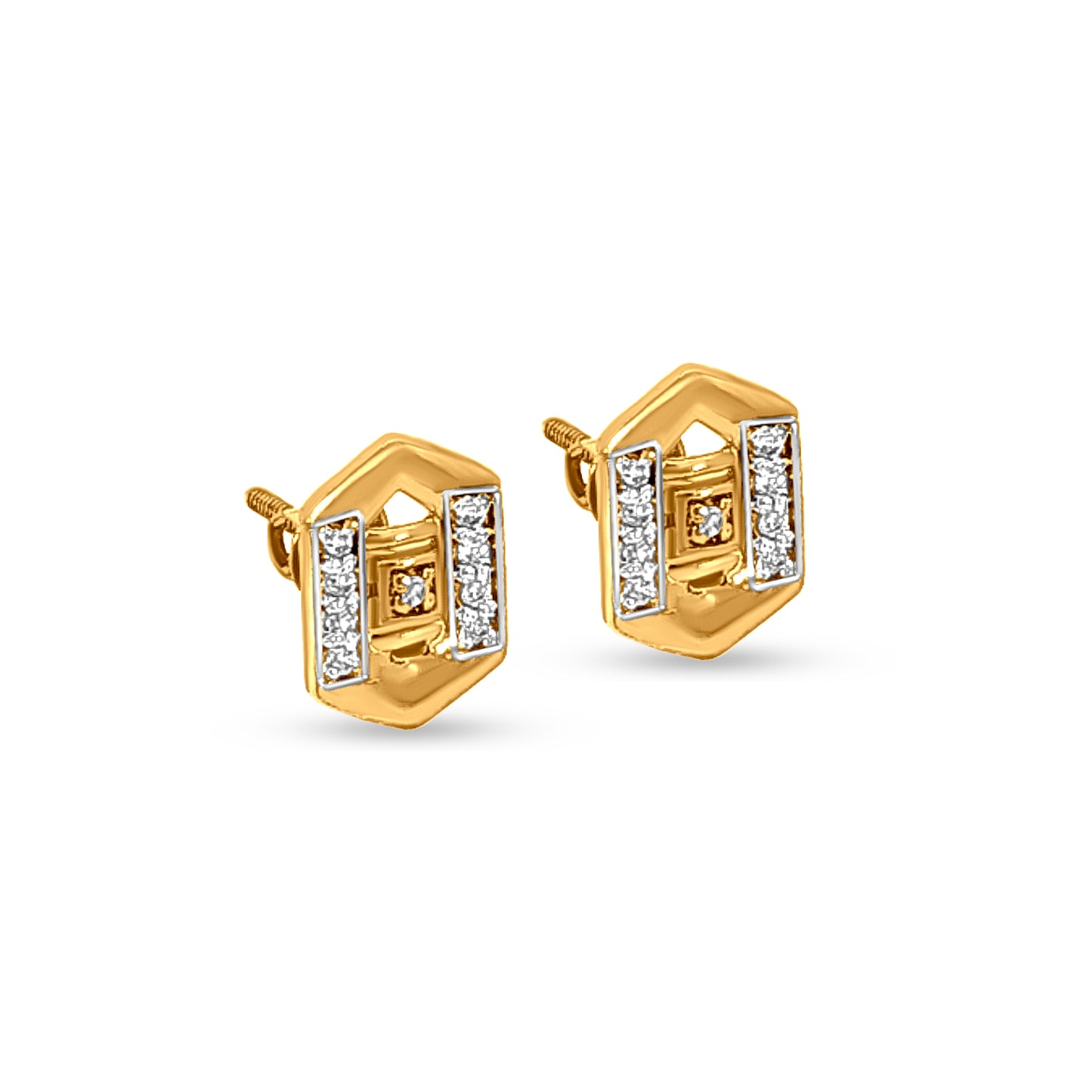 Vedahi: 22K Yellow Gold Trendy Pendant Necklace and Earring Set