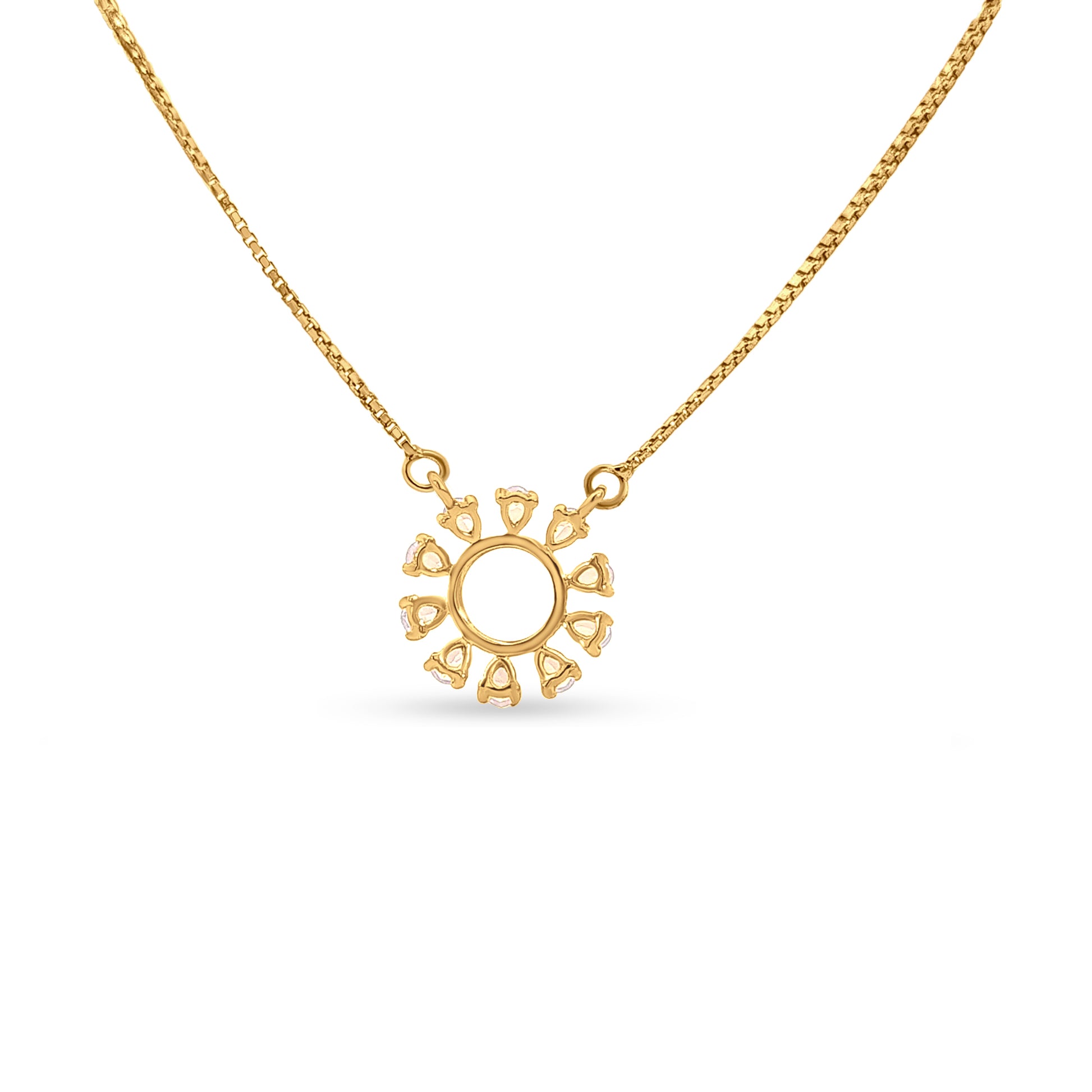 18k Gold Floral Pendant & Earring Set